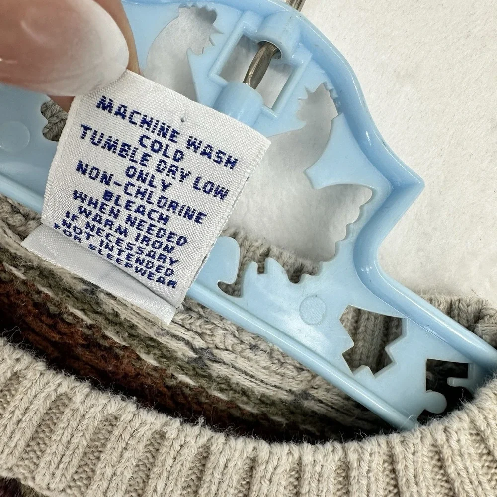 Vintage Gymboree Sweater Boys Size 5 Gray Fair Isle Moose Knit Winter Holiday
